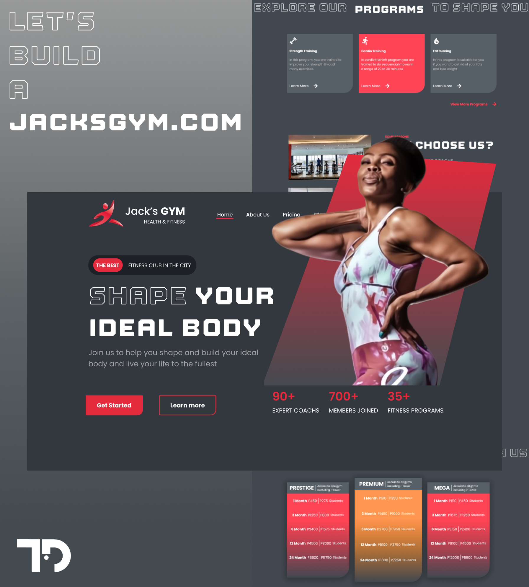 Mockup portfolio design for local Gym