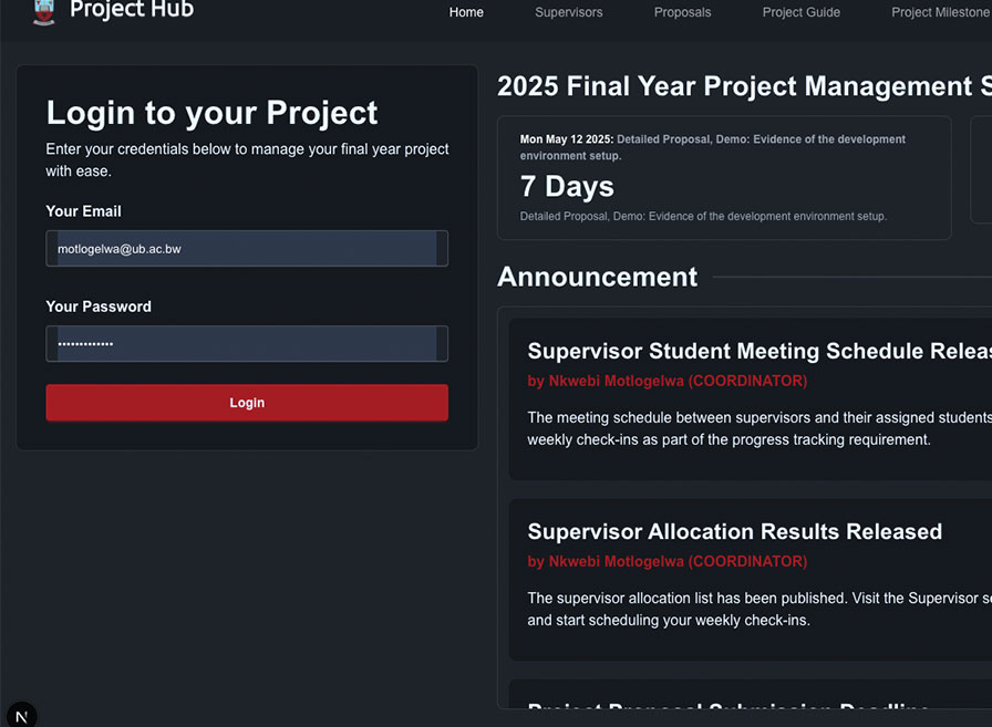 Final year project management system