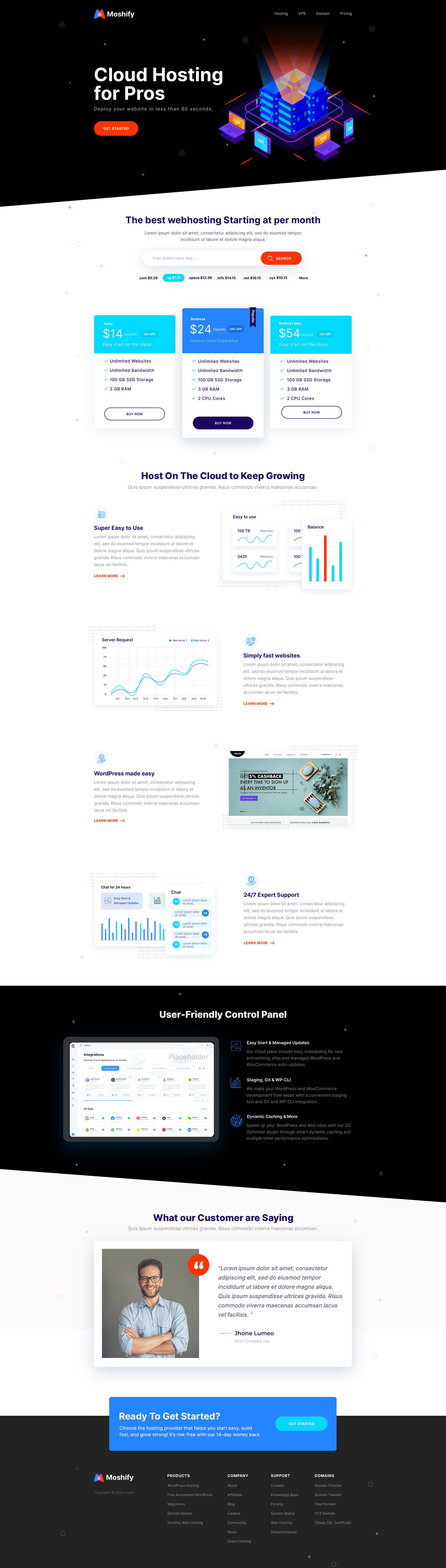 Mockup portfolio design for a private cloud hosting company